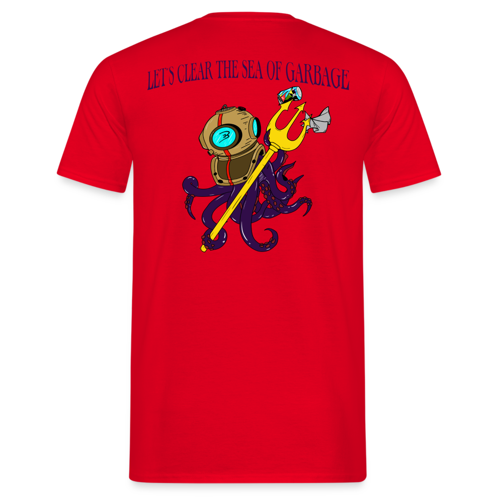 Mr. Bull's & Eagle's : Neptune Men's T-Shirt - red