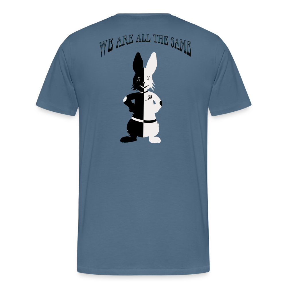 Mr Bull's & Eagle's : Black and white (T-Shirt) - steel blue